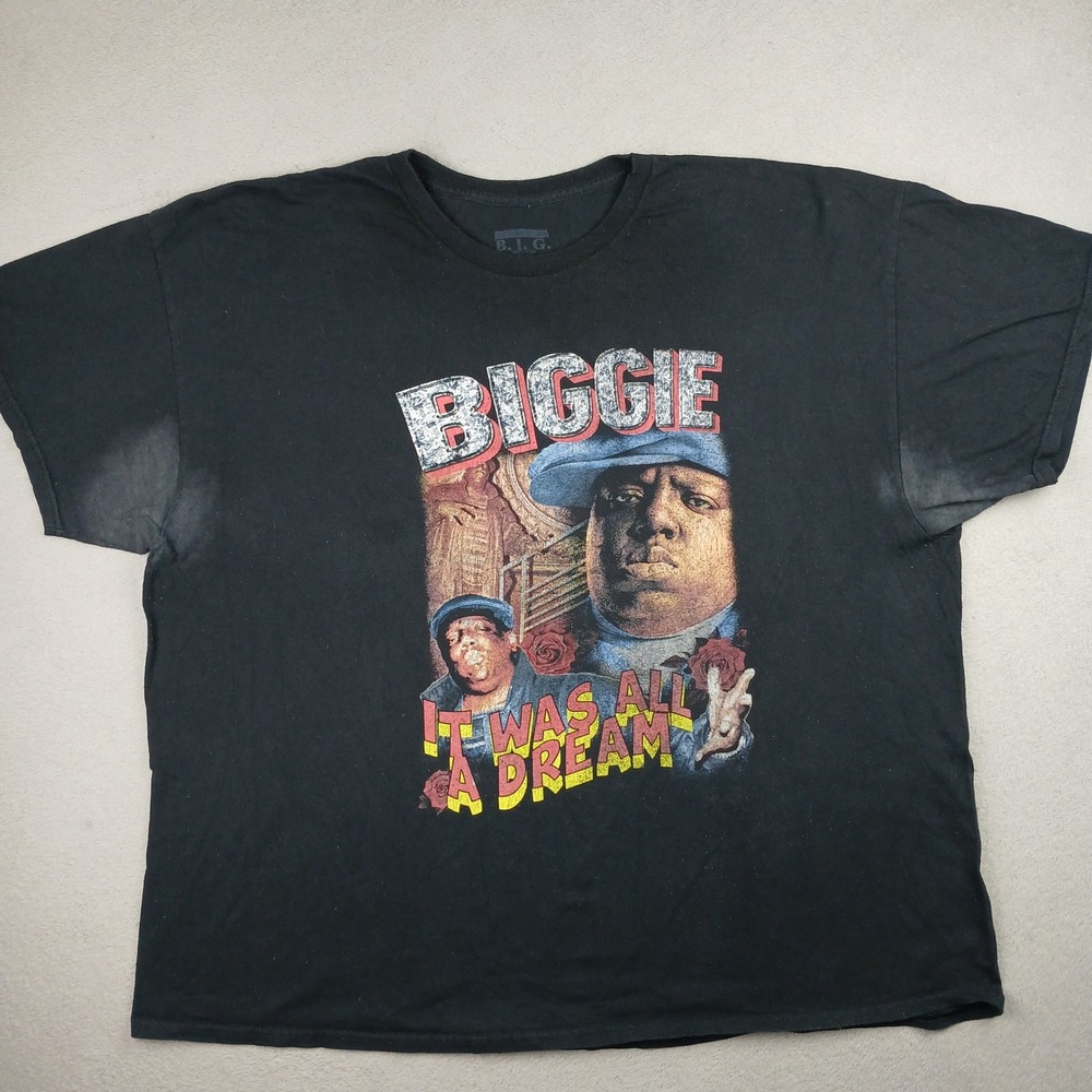 Notorious B.I.G. T-Shirt Mens 3XL Black It Was All A Dream Rap Graphic Tee